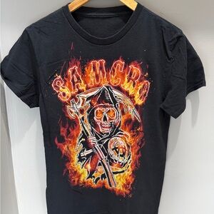 Black 'Samcro' Flame Graphic Tee